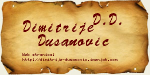 Dimitrije Dušanović vizit kartica